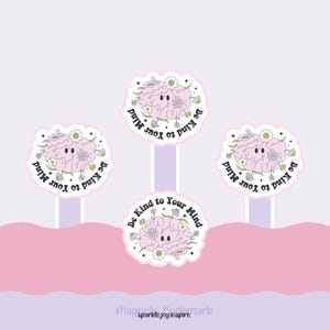 Magnetic Bookmark Be Kind To Your Mind Floral Brain Mental Health Magnetic Bookmark | Magnetic Bookmark | cf-ld_mh01