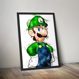 IMPRIMABLE Lot de 3 Super Mario aquarelle chambre décoration murale art affiche décoration imprimable Mario Bros cadeau