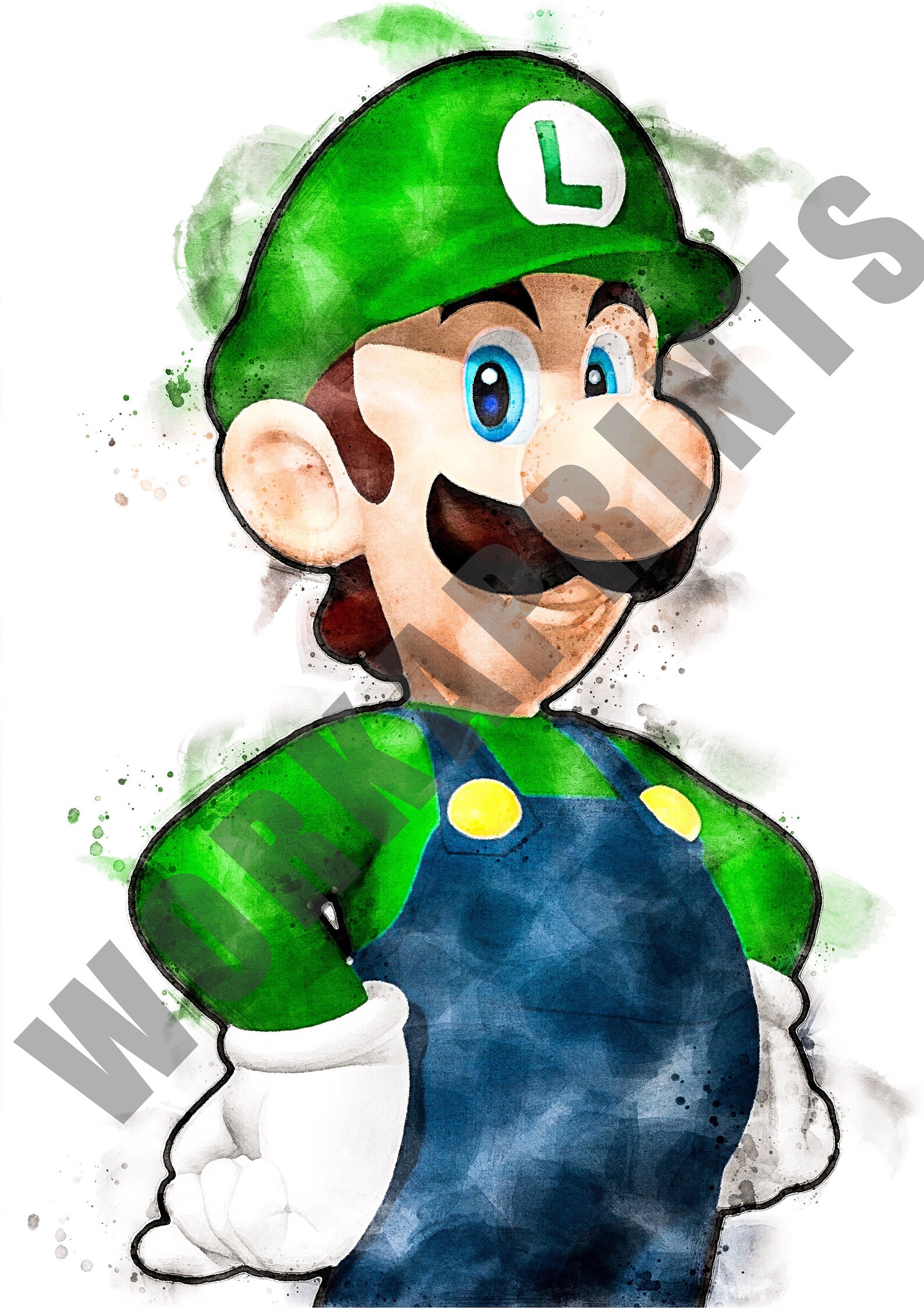 Set of 7 Super Mario PRINTABLE Watercolor Poster Wall Art - Etsy