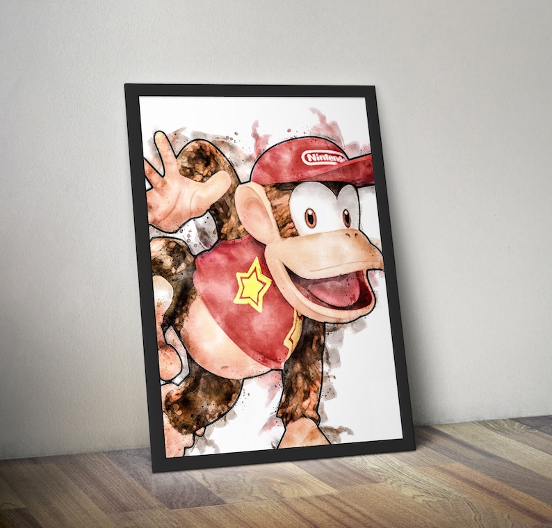 Set of 5 Donkey Kong PRINTABLE Watercolor Room Décor Wall Etsy