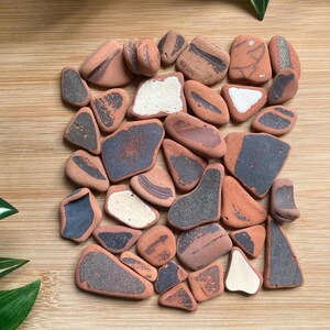 Scottish sea pottery , pottery shards , scottish beach pottery , pottery pieces, terracotta pottery shards