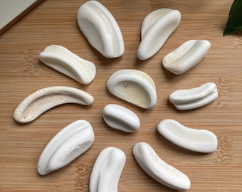 White beach pottery rims , beach pottery rims , white sea pottery , scottish sea pottery