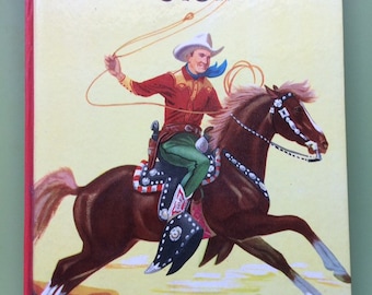 Gene Autry Stories no1 , cowboy stories illustrated by William Moyers , vintage cowboy stories , vintage childrens book , vintage book