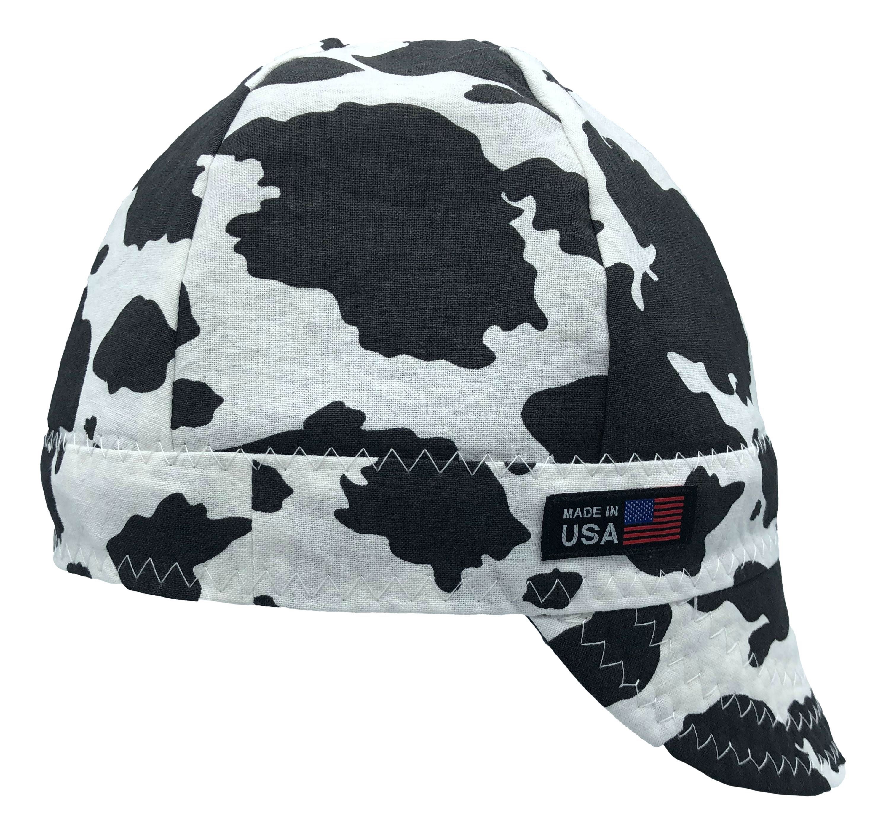 Welding Cap Cow Print Handmade Reversible Hat