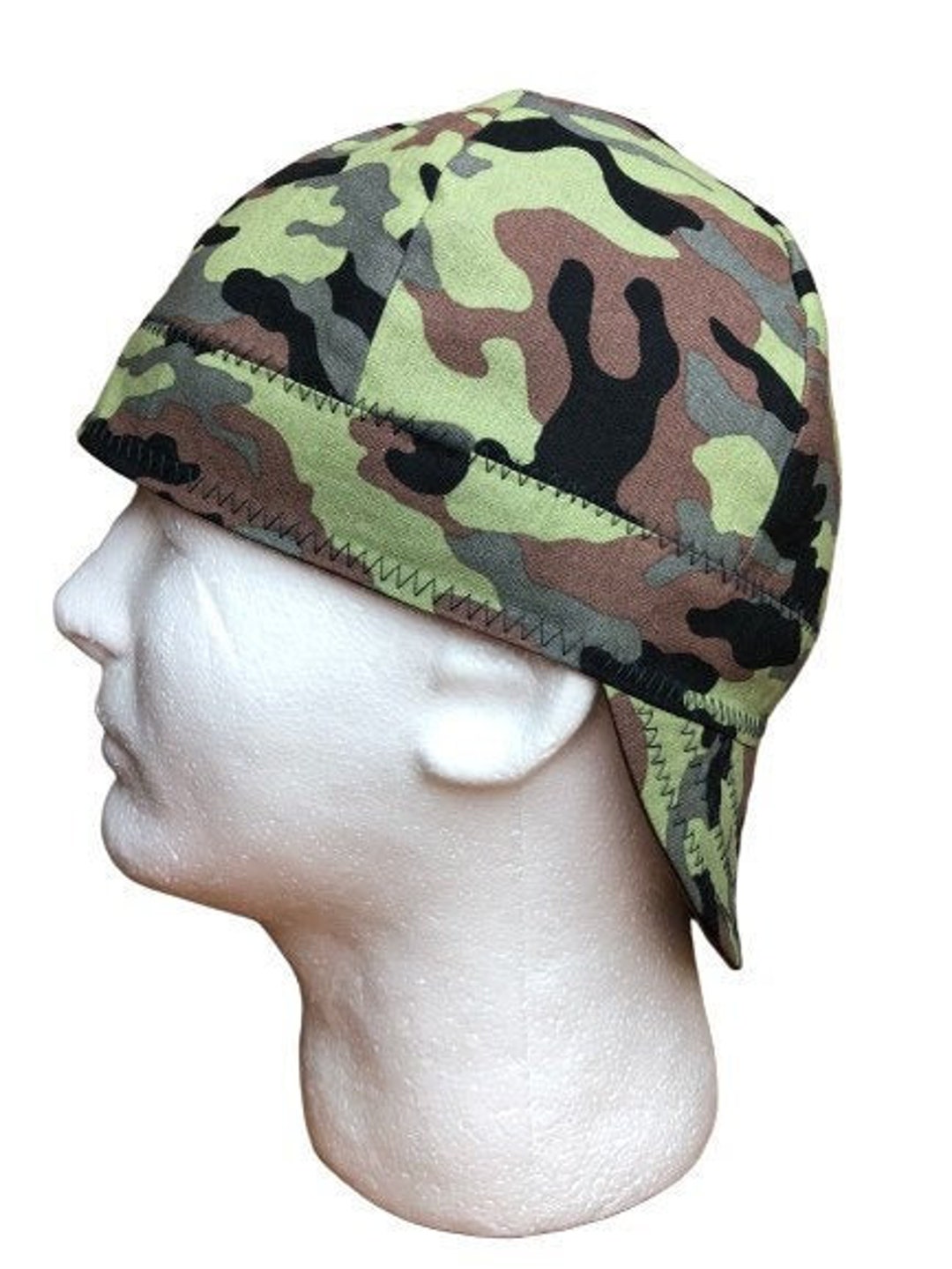 Welding Cap Camouflage Classic Olive Camo Handmade Reversible Hat Etsy