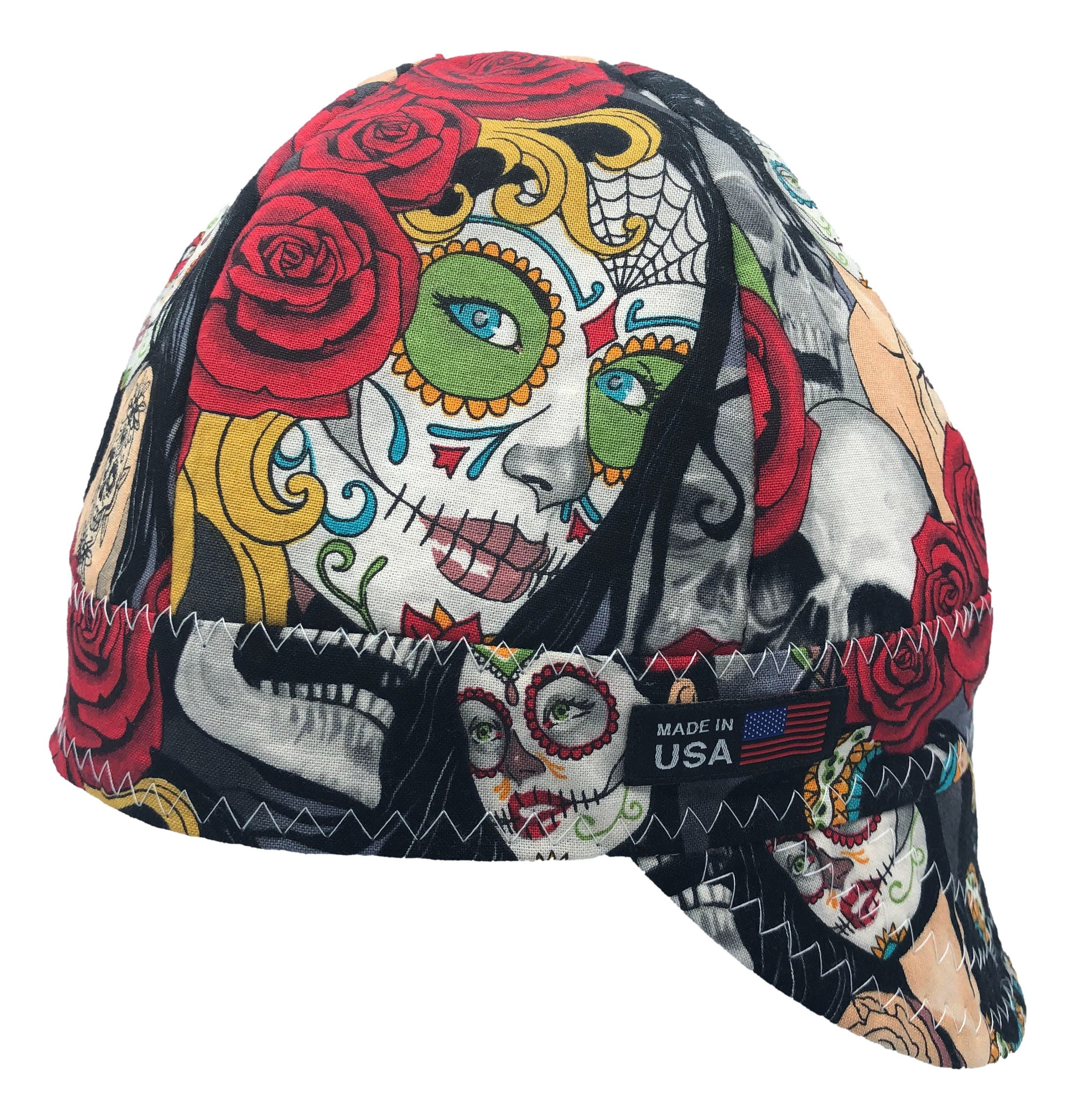 Welding Cap Sugar Skulls Tattoo Girls 