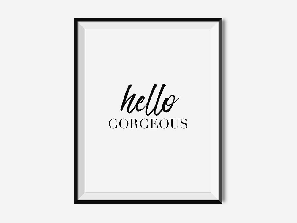 Typographic Print Hello Poster Hello Print Etsy UK