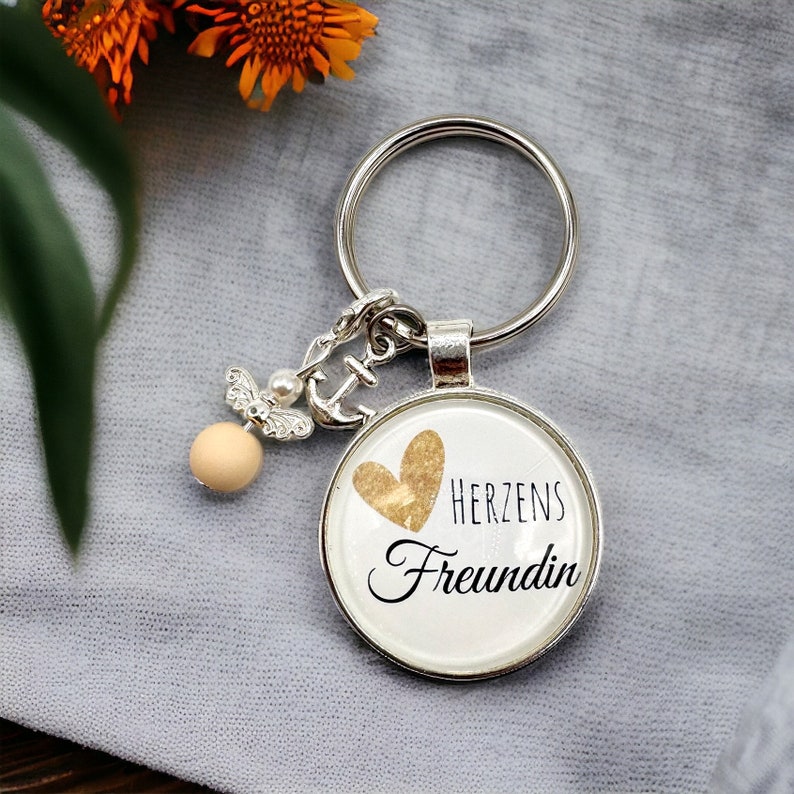 Herzensfreundin.... Geschenk für die beste Freundin, personalisierter Schlüsselanhänger, Freundschaft Bild 2