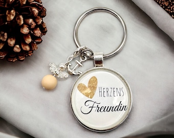 Heart friend.... Gift for the best friend, personalized keychain, friendship