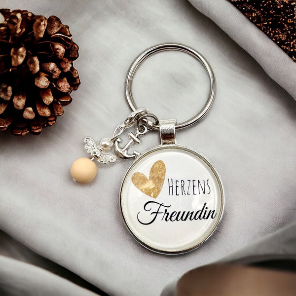 Herzensfreundin.... Geschenk für die beste Freundin, personalisierter Schlüsselanhänger, Freundschaft