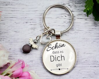 Schön, dass es Dich gibt, Geschenk für die Freundin/Freund, personalisierter Schlüsselanhänger, Freundschaft