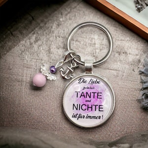 The love between aunt and niece... gift for aunt, personalized keychain