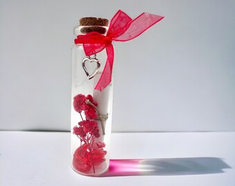 Geschenk Patentante, Flaschenpost, getrocknete Blumen, Patentante Frage, Message in a bottle, möchtest du meine Patentante werden?