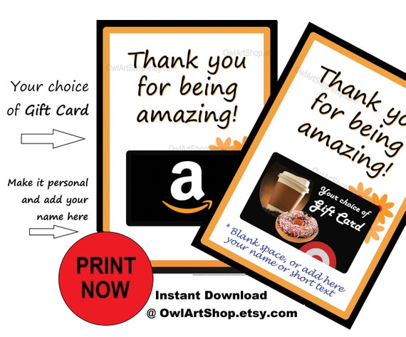 Thank You Gift Card Holder Thanks For Being Amazing Amazon Etsy