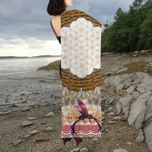 Silk altar cloth, Samhain altar cloth, pagan wheel of the year All Hallows Eve, 16 by 76 in. silk scarf, flower of life, tarot cloth, Wiccan