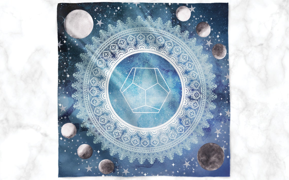Love Lunar Cristal Crystal Cloth Sacred Geometry Etsy UK