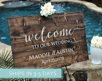 Welcome To Our Wedding Sign - Wood Wedding Sign, Wedding Entrance Sign - Rustic Wedding - Custom Wedding Sign, Wooden Wedding Sign,