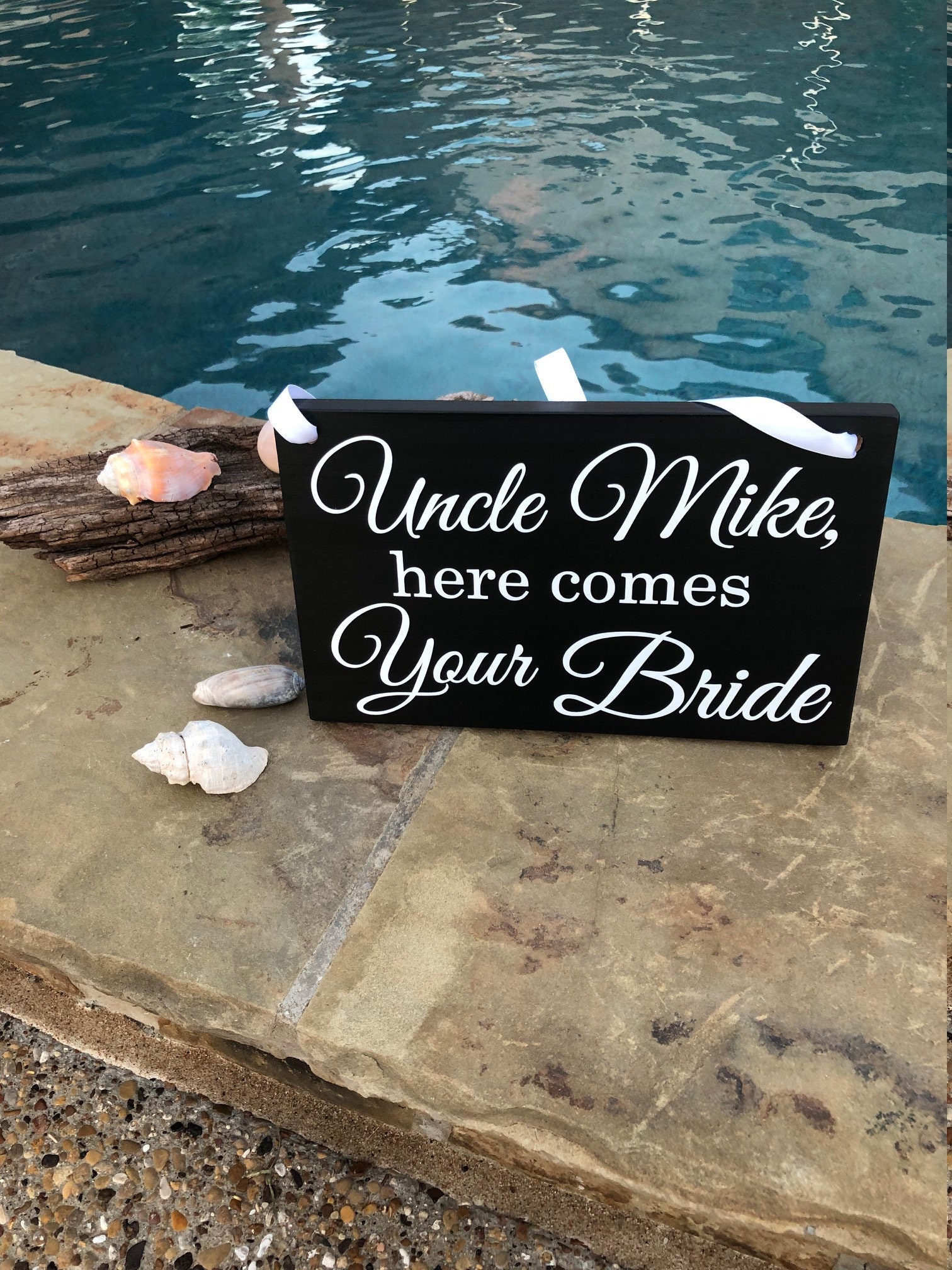 Uncle Here Comes Your Bride Sign, Here Comes the Bride Sign, Ring Bea…