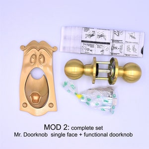 Alice in Wonderland decor Mr. Doorknob. Functional door knob set. Decorative or complete kit. mod 2 complete set