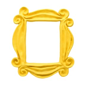 El marco de FRIENDS mas GRANDE 34 cm, amarillo, vintage, oro. friends peephole frame yellow XL