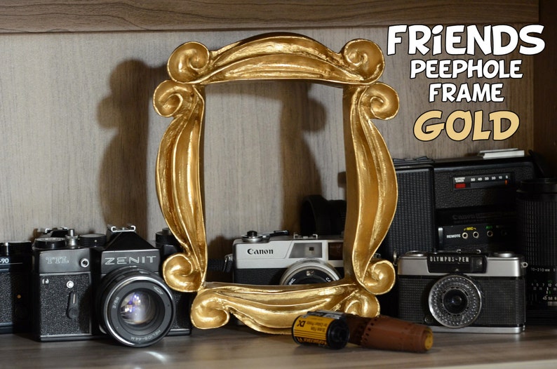 Handmade Gold Peephole Frame, Monica's Frame, TV Show Memorabilia, Unique Resin Frame With unique design, Handcrafted Friendship Gift image 1