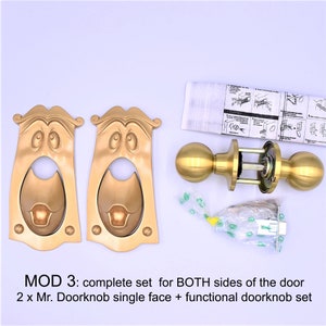 Alice in Wonderland decor Mr. Doorknob. Functional door knob set. Decorative or complete kit. mod 3 BOTH sides