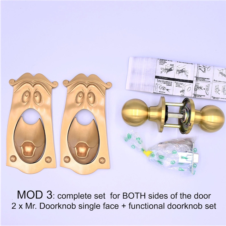 Alice in Wonderland decor Mr. Doorknob. Functional door knob set. Decorative or complete kit. mod 3 BOTH sides