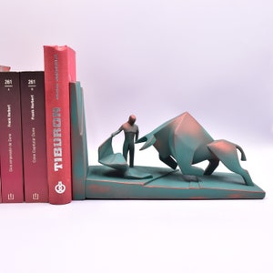 BOOK END. NO 3D printed,  9.8&quot; solid piece. Dune matador bull fight sculpture. Deluxe prop. 100% handmade.