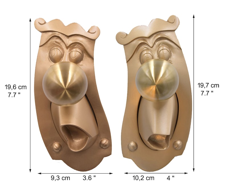 Alice au pays des merveilles, réplique de M. Passepartout couleur or. Bouton 100% fonctionnel image 5