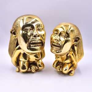 BELLOQ edition XL (8.2", 6.3 lib) Indiana Jones golden fertility idol 1:1 gold-plated + stand. Raiders Of The Lost Ark