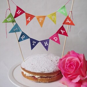 Happy Birthday Cake Topper Regenbogen Wimpelkette