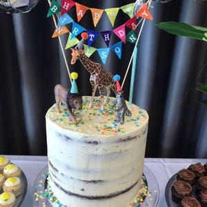 Personalised rainbow cake bunting, fabric cake topper, Rainbow Cake Banner, Cake Garland, Name Cake Topper, Personalised Happy Birthday image 3