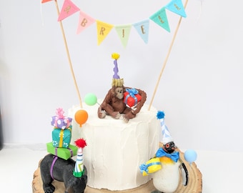 Personalised rainbow name cake bunting, mixed soft pastels, custom name cake topper, felt cake bunting, personalised cake bunting,