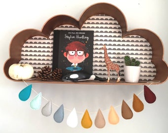 Scandi Muted Raindrop Garland, Droplet Garland, Felt Garland, Nursery decor, pastel rainbow banner, Nursery Garland,Teardrop Garland