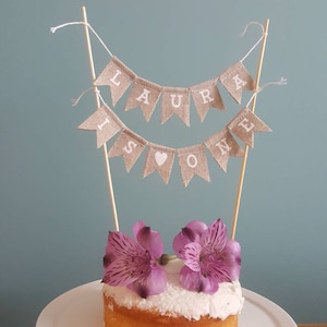 First birthday cake topper, personalised cake bunting, custom first birthday, burlap cake topper, custom burlap bunting, one bunting.