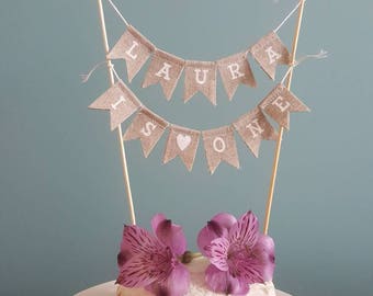 First birthday cake topper, personalised cake bunting, custom first birthday, burlap cake topper, custom burlap bunting, one bunting.
