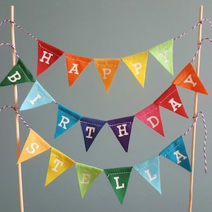 Personalisierte Geburtstag Tortengirlande, Tortengirlande, Tortenaufleger mit Namen, Cake Topper, Kuchen Aufleger, Cake Topper personalisiert