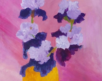 SUMMER FLOWERS, Original Painting, Acrylic, Canvas Art, Wall Decor, Floral Still Life,  Flowers