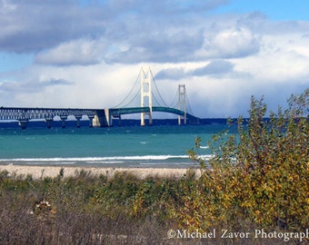 Mackinac Bridge under Storm Clouds