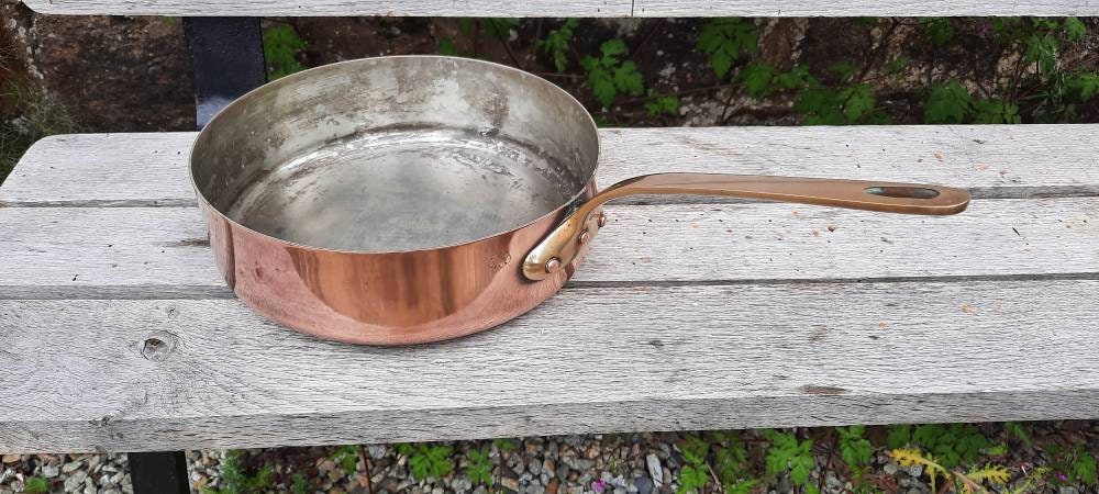 Large Copper Stainless Steel Sauce Pan Pots Stockpots 2.9mm Thick Heavy  3.6kg Iron Handle Vintage Skillet French Restaurant Aga Cookware 