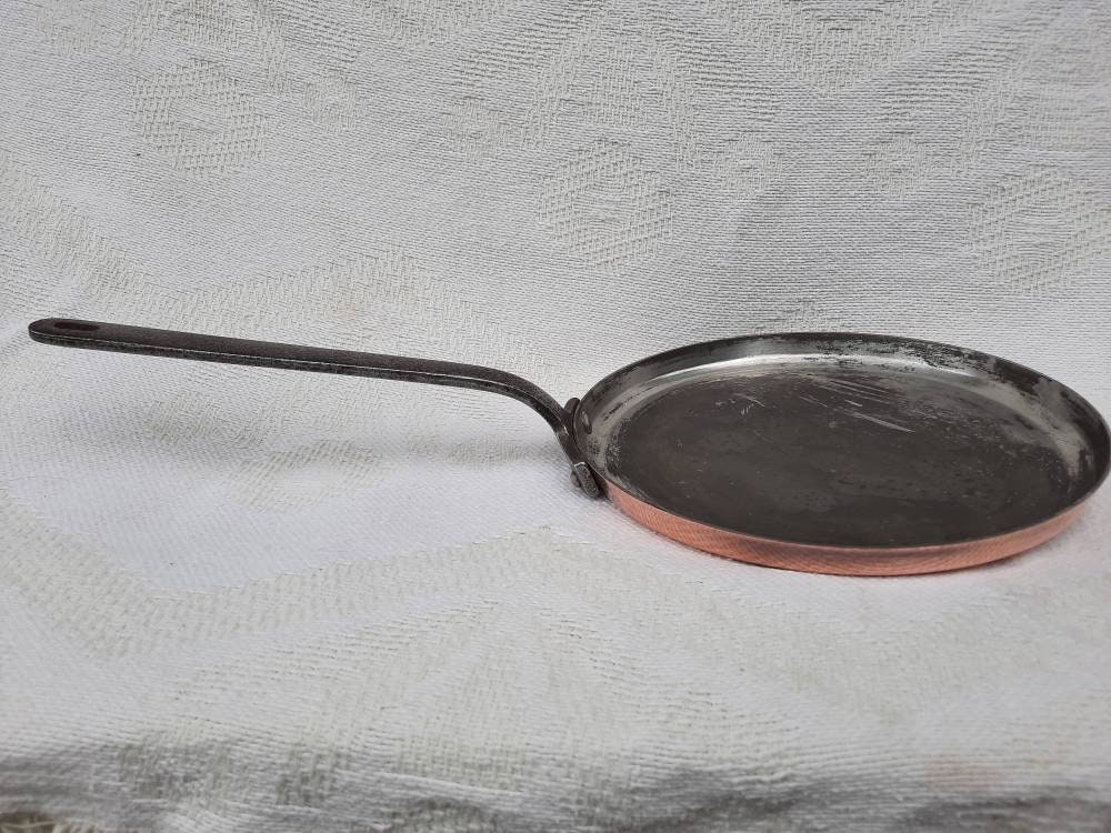 Copper Crepe Pan Tin Lined Cookware Skillet Vintage Saucepan Etsy