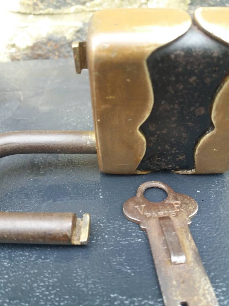 Bronze Antique Français Cadenas Paris Porte Serrures Matérielles Outils de Sécurité Équipement d'amé
