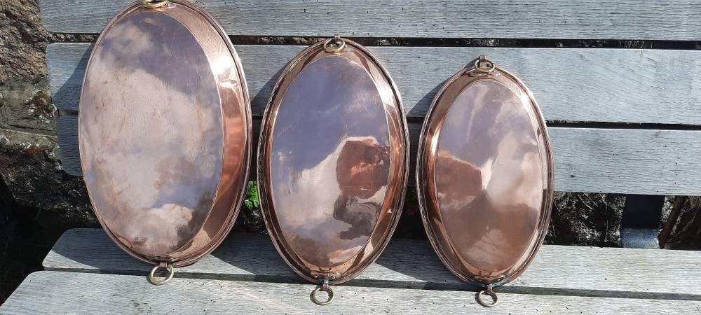 Petit Plat de Torréfaction en Cuivre Antique Garni Plateau Ovale Gratin Français Cuisine Classique C