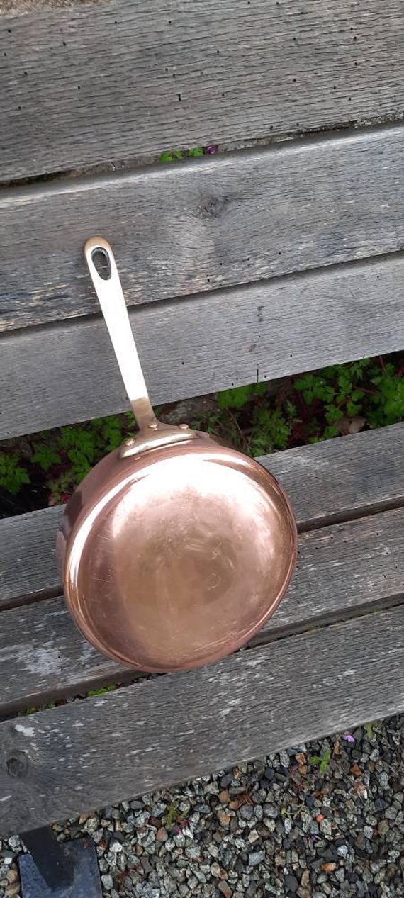 Large Heavy Copper Saute Skillet Frying Pan Vintage French Classic Cookware  Restaurant Quality Tin Lined 2.5mm Iron Handle Pots 