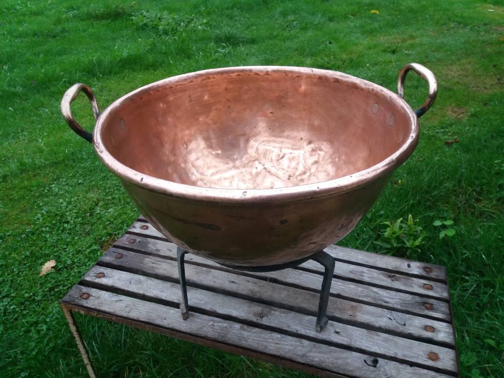 L. CADEC Copper Mixing Bowl, Vintage French Copper Bowl, From