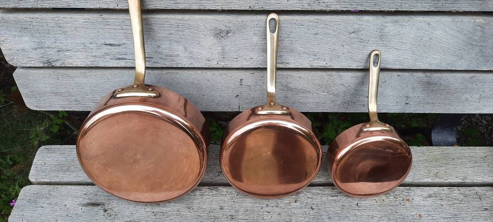 Buy A Nice Vintage French Small Copper Frying Pan / Saute Pan Tin