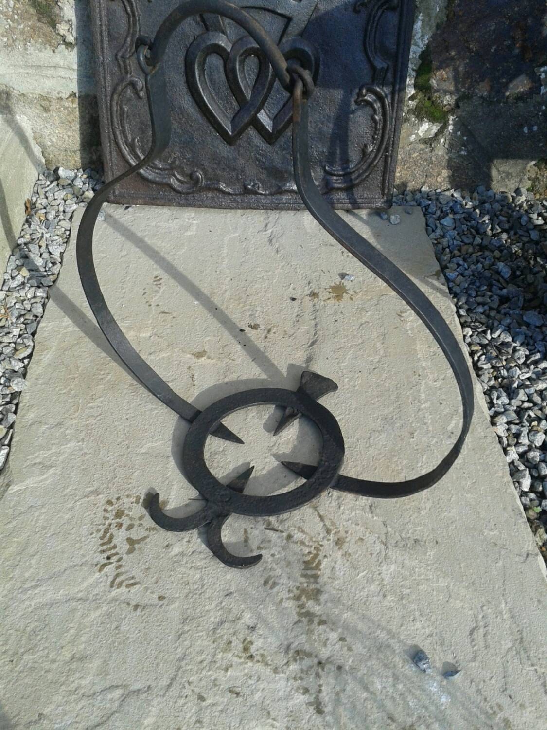 Les Foyers Antiques de d'outils Bouilloire Pot Français Artisan Fait Main Cheminée en Fer Ouverte Fe