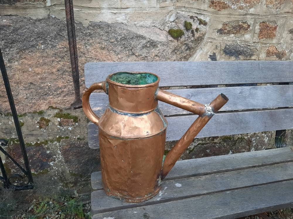 L'arrosage Antique de Cuivre Peut L'artisan Plannished Français Les Outils Extérieurs Jardinage Hort