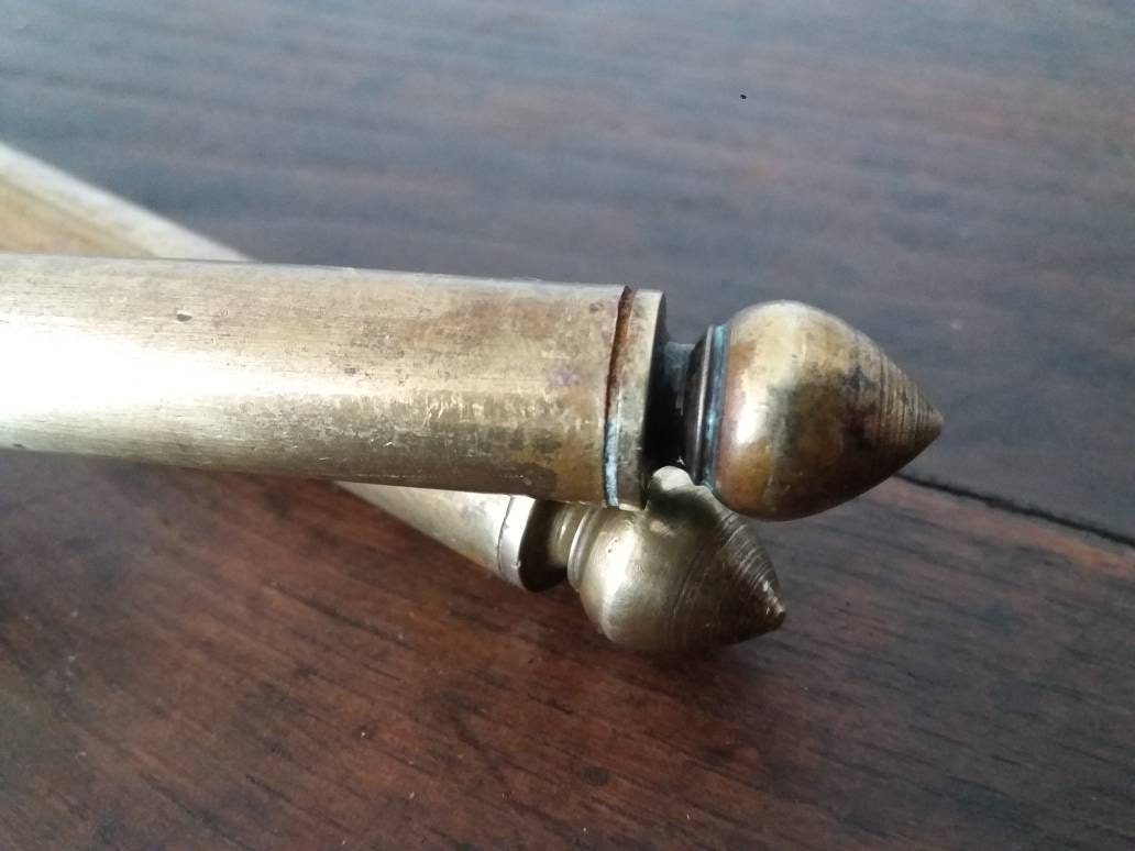 Vintage Paire Assortie Deux Lourdes Français Cafe Filet Tringles Mâts Rideaux Traitement de Fenêtre 