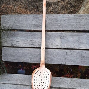 Huge chateau copper ladle professional skimming spoon antique jam pan pots pans artisan cookware confectionery Sean&#39;s world brocante hunting